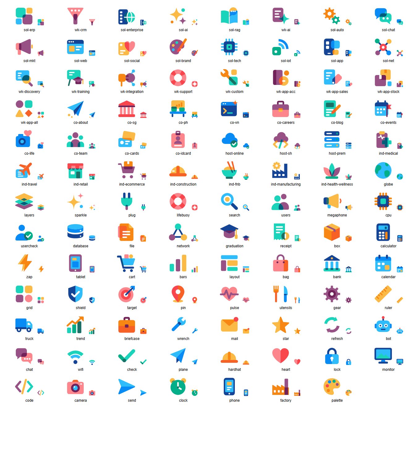 Flat icon sheet