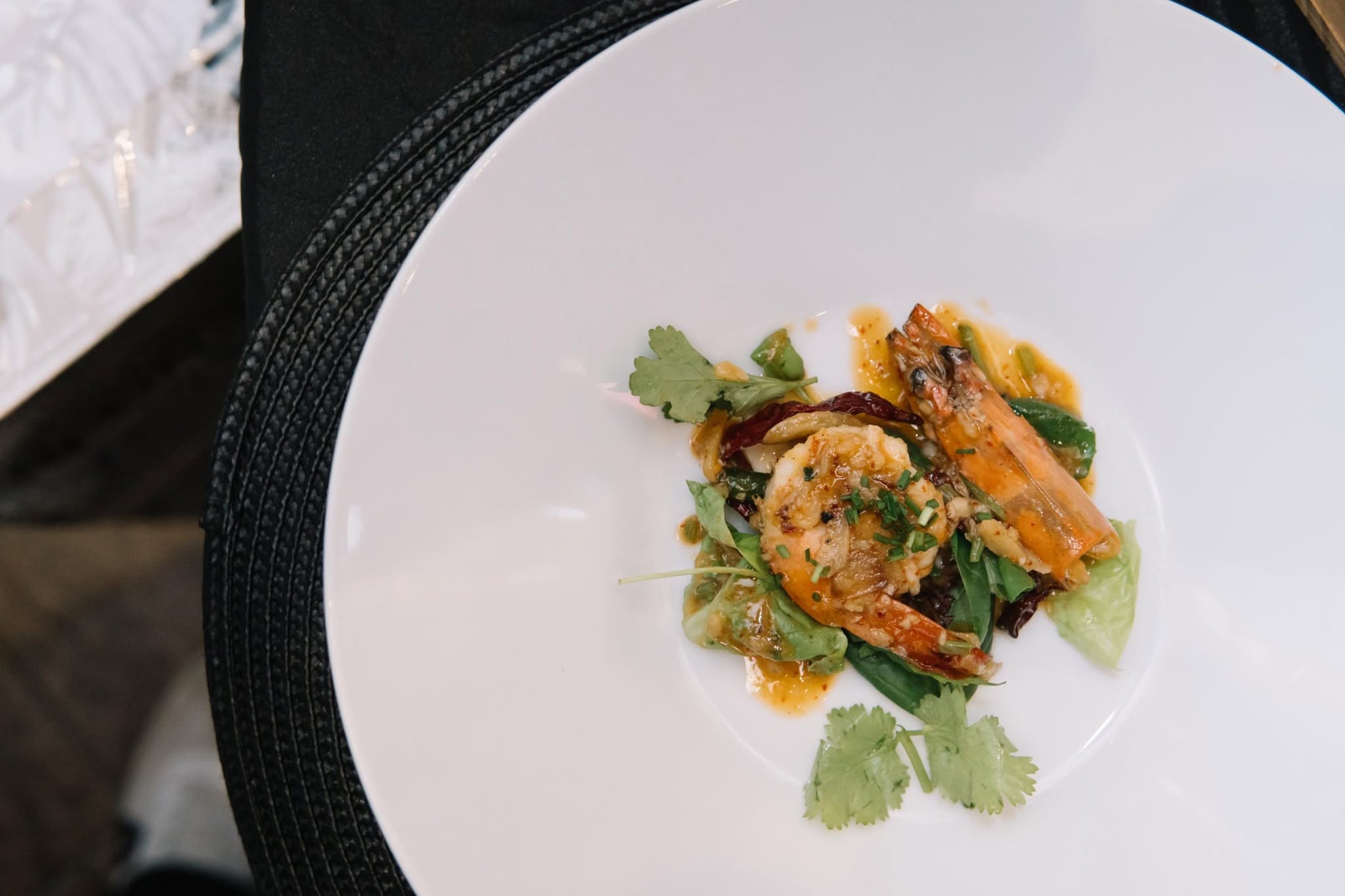 Sautéed Prawns with Greens