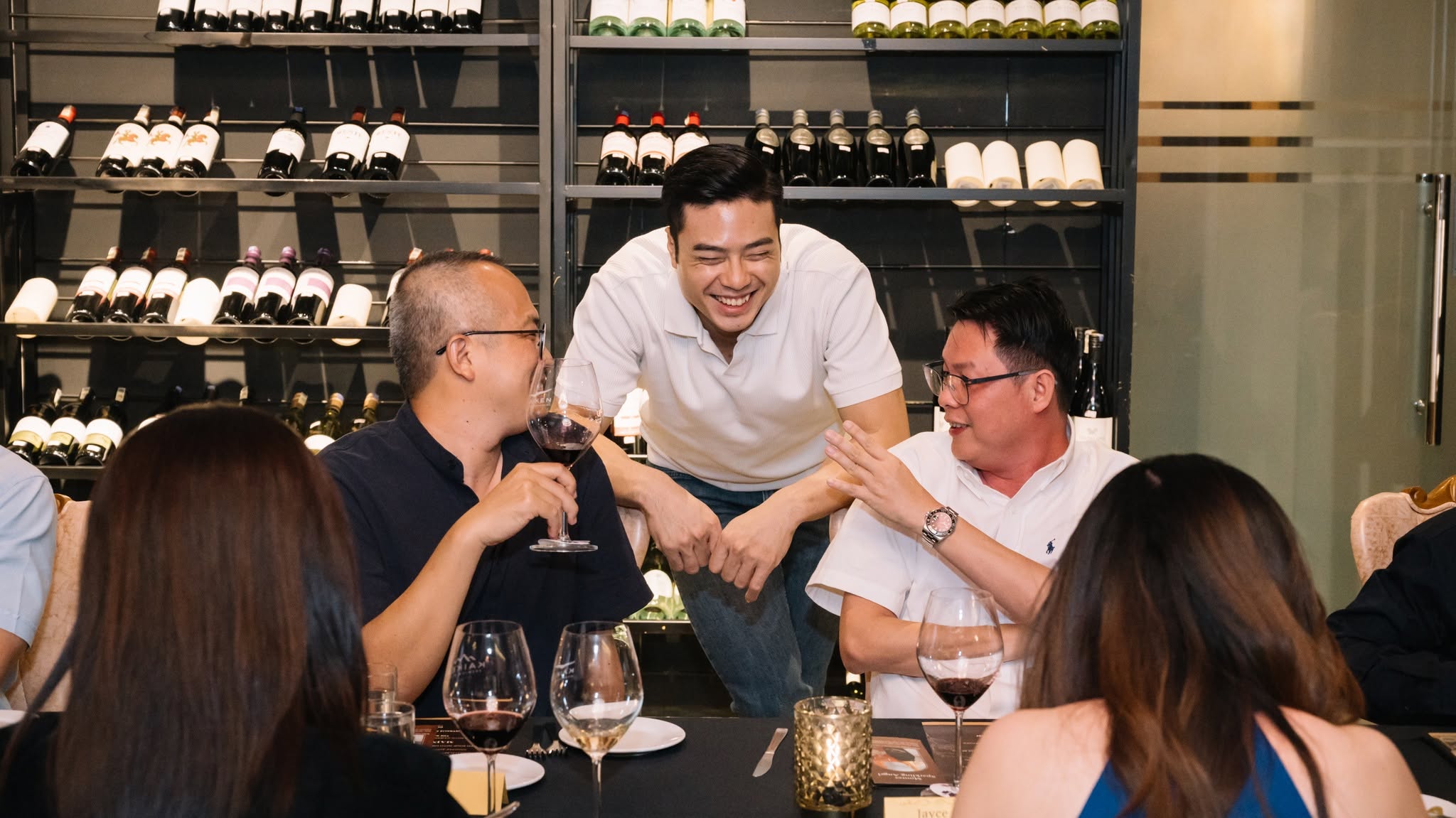 Friends at the Wine Wall
