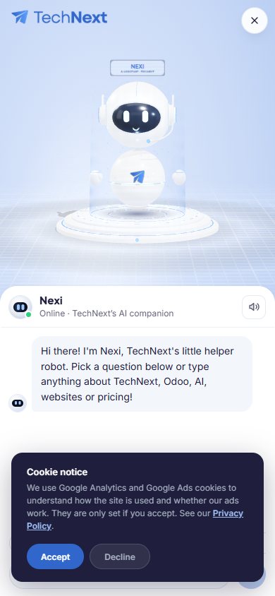 Nexi full screen on a phone