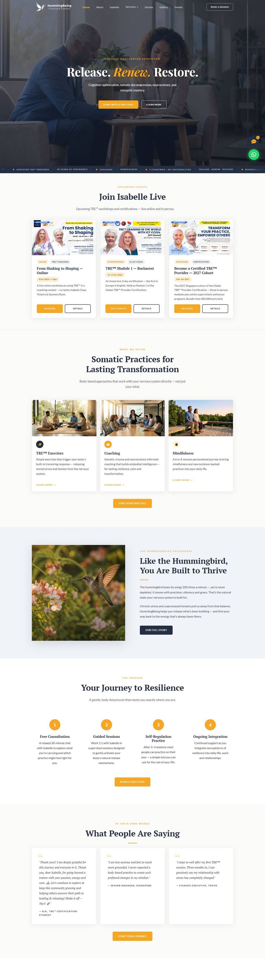 HummingBeing: the full page