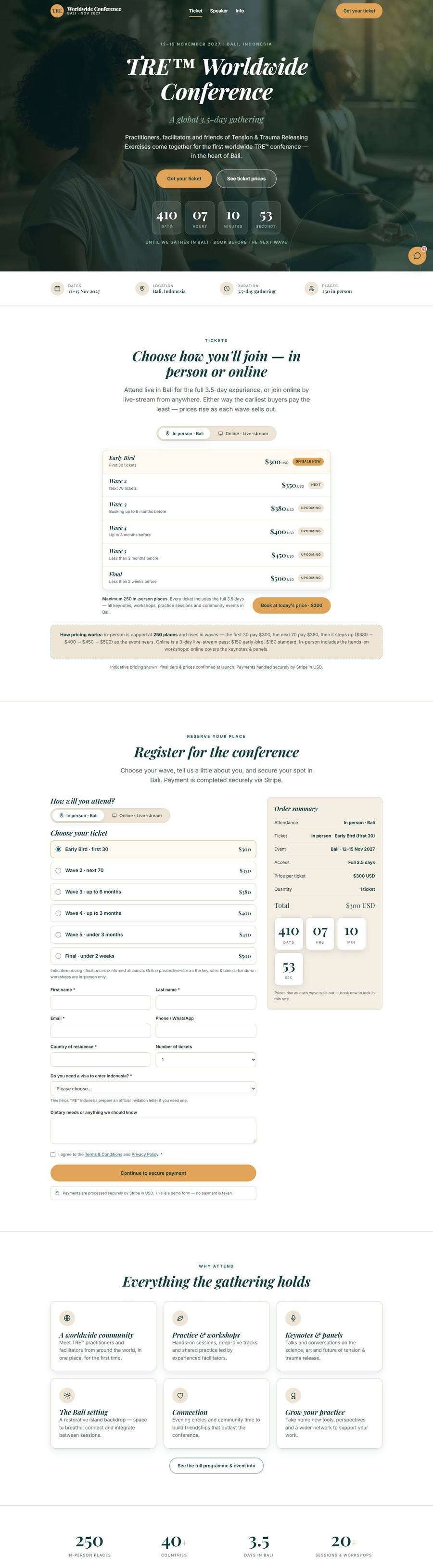 TRE Worldwide Conference: the full page
