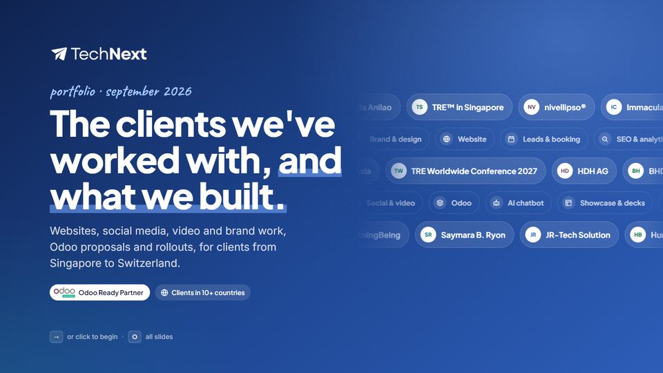 Portfolio cover: the clients TechNext has served.